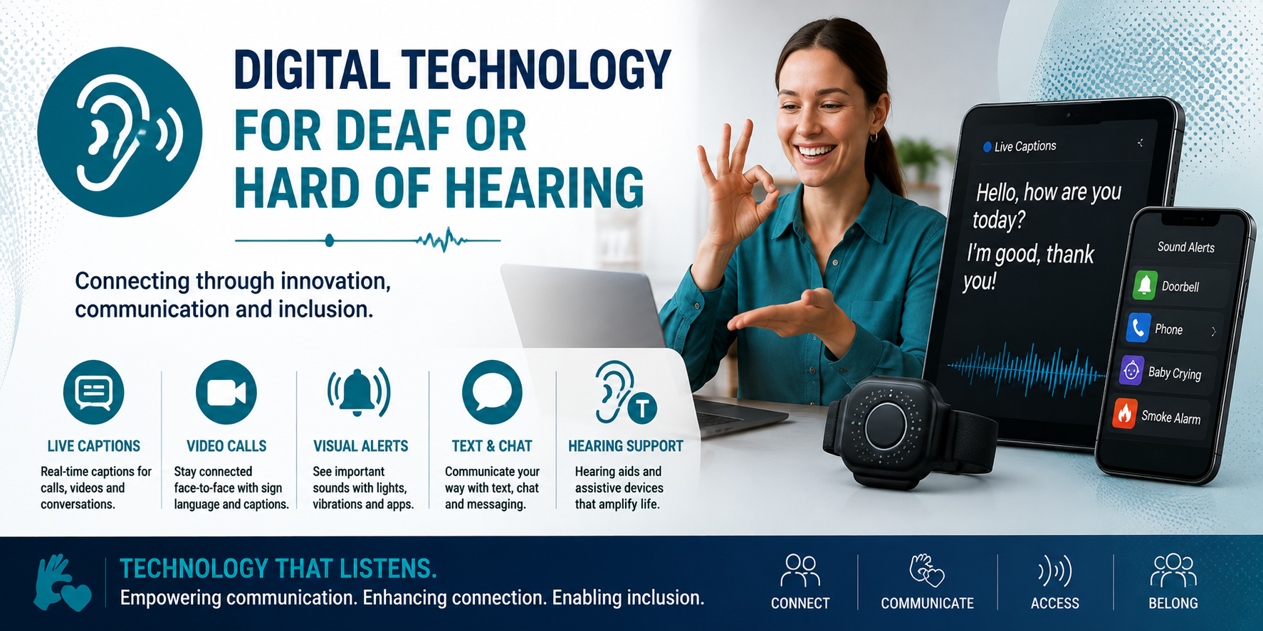 Digital technology supporting Deaf and hard of hearing people